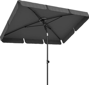 Outsunny téglalap napernyő 183 x 122 cm – hajtókaros, 3 irányú döntés, 8 borda – erkélyre, strandra és kertbe, sötétszürke | Aosom