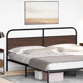 barna tölgy színű acél és szerelt fa fejtámla 190 cm