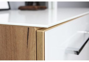 Fehér-natúr színű szekrény tölgyfa dekorral 80x120 cm Monteria – Germania