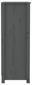 szürke tömör fenyőfa könyvszekrény 80x35x97 cm