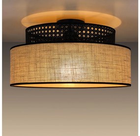 Mennyezeti lámpa BOHO 1xE27/60W/230V átm. 40 cm fekete/rattan