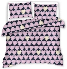 Mikroszálas ágyneműhuzat VIOLET HEARTS világos lila Ágyneműhuzat mérete: 2 db 70 x 80 cm | 160 x 200 cm
