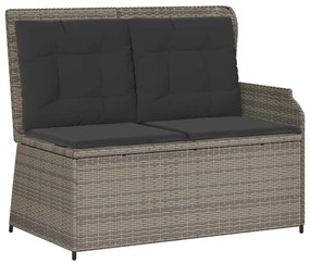 vidaXL Kerti pad párnával Szürke polirattan