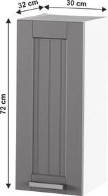 Felső szekrény, sötétszürke/fehér, JULIA TYP 2