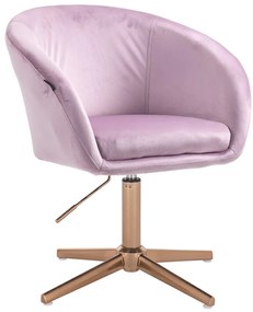 HR8326CROSS Halványlila modern velúr szék arany lábbal