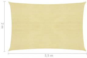 bézs HDPE napvitorla 160 g/m² 2 x 3,5 m