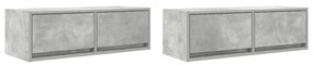 2 db betonszürke szerelt fa TV-szekrény 80x31x25,5 cm