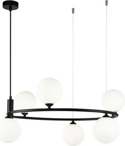 MAYTONI MOD013PL-06B RING Modern Függesztett Lámpa Fehér, Fekete G9 IP20