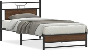 vidaXL barna tölgy színű szerelt fa ágykeret matrac nélkül 90x190 cm