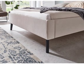 Fehér-krémszínű kárpitozott franciaágy ágyrács nélkül 140x200 cm Leira – Meise Möbel