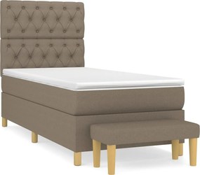 vidaXL tópszínű szövet rugós ágy matraccal 80 x 200 cm