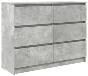 betonszürke szerelt fa tálalószekrény 100x35x76 cm