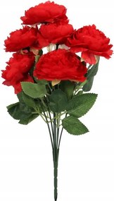 Piros Mű bazsarózsa csokor 36cm Kész Virágkötél Kiegészítők