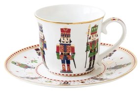 Karácsonyi diótörő mintás porcelán teás csésze Nutcrackers