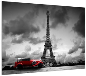Eiffel torony és a piros autó (70x50 cm)