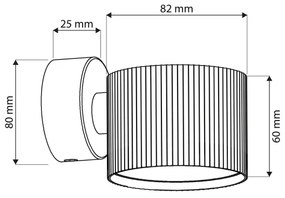 Brilagi - STRIPY falra szerelhető irányítható spotlámpa 1xGX53/15W/230V fekete