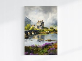 Vászonkép Canvas Tájkép Skócia Highlands Hegyek Kastély Híd 40x60