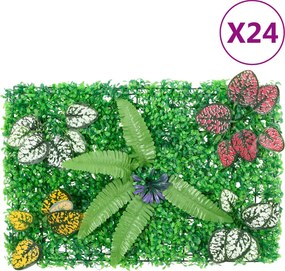 vidaXL 24 db zöld műnövénykerítés 40 x 60 cm