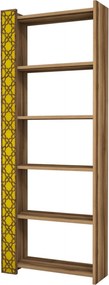 City könyvespolc, dió-sárga, 64,6 cm