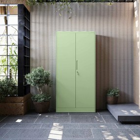 Zárható tárolószekrény DAWID, 900 x 1850 x 450 mm, Fresh Style: pasztellzöld