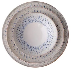 24 darabos étkészlet, kék/bézs, porcelán