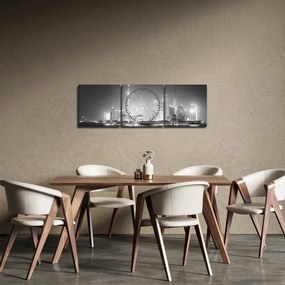Modern felhőkarcolók képe (órával) (90x30 cm)
