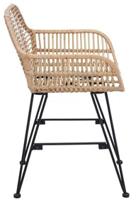Étkezőszék 2 pcs Természetes 55 x 50 x 74 cm Rattan és Vas