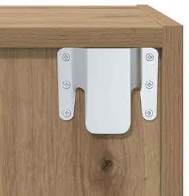 TV Szekrény Szett Falra szerelhető 2 pcs kézműves tölgy Faanyag