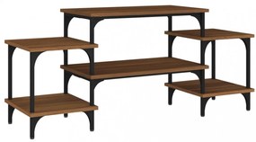 barna tölgyszínű szerelt fa TV-szekrény 117 x 35 x 52 cm