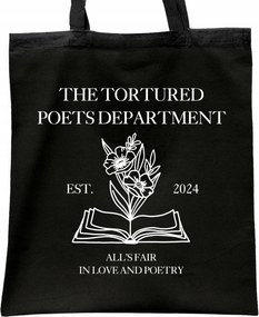 Taylor Swift The Tortured Poets fekete pamut bevásárlótáska