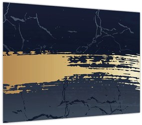 Kép - Kék és arany absztrakció N⁰2 (70x50 cm)
