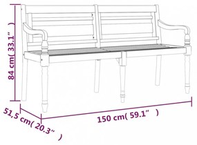tömör tíkfa Batavia pad világoszöld párnával 150 cm