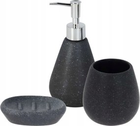 Fürdőszobai Kiegészítő Szett Szappantartó Adagoló Szürke Szín 3 Db