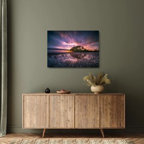 Egy fa a tengerparton képe (üvegen) (70x50 cm)