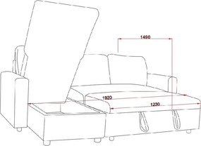 Catini KIMBERLAND kihúzható sarok ülőgarnitúra tárolóhellyel