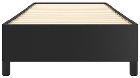 fekete műbőr egyszemélyes ágykeret 90 x 190 cm