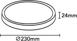 UNIVERSO Mennyezeti lámpa 18W 1700lm CCT.Kap Ra90 120° D230x24mm IP20 Fehér
