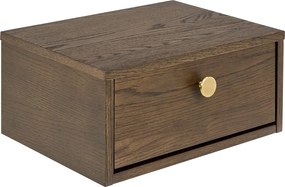 Sötét natúr színű éjjeliszekrény tölgyfa dekorral Monfort – Actona