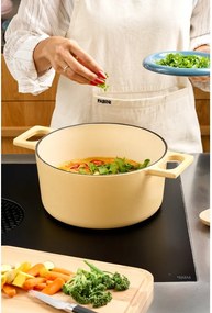 Indukciós tűzhelyhez alkalmas öntöttvas lábas fedővel 5,5 l Mattia 3.0 – FABINI