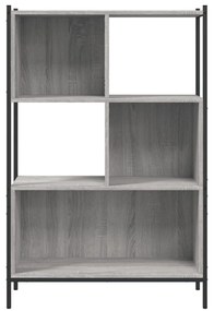szürke sonoma színű szerelt fa könyvespolc 72x28x109 cm