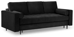 Santo fekete kinyitható bársonykanapé - Milo Casa
