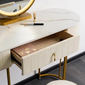 ASHLEY fésülködőasztal bézs/arany