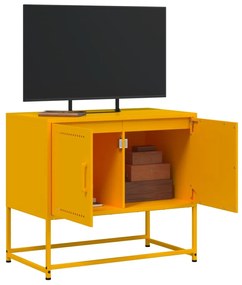 mustársárga acél TV-szekrény 68,5x39x60,5 cm