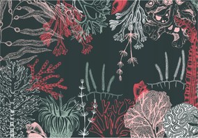 Flizelin fotótapéta Tengeri növény- és állatvilág akvarell Növények 250x175 +ragasztó