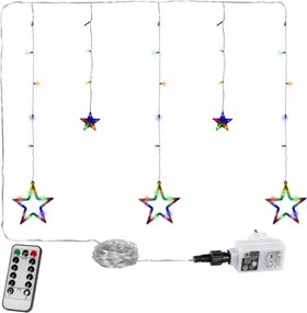 VOLTRONIC® Fényfüggöny 5 csillag 61 LED színes + vezérlő
