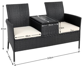 Deuba Rattan pad WPC - fekete