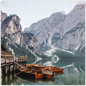 Poszterek 100x100 Hegyi kikötő csónakokkal