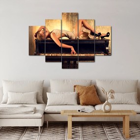 Kép - nő a zongoránál (150x105 cm)