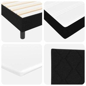 Boxspring Ágy Matrac Fekete 80x200 cm Szövet