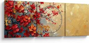 Kép - Virágzó fa (órával) (90x30 cm)